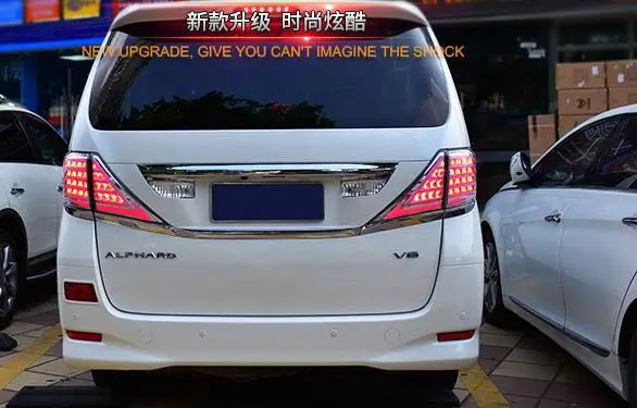 VLAND автомобильный габаритный задний фонарь для Toyota Alphard/Vellfire светодиодный задний фонарь 2008 2010 2012 Vellfire фонарь с DRL светодиодный движущийся singal plug and play