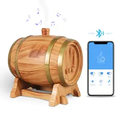 Портативный деревянный винный бочонок Арома диффузор Электрический увлажнитель воздуха с ароматизацией с Bluetooth динамик Арома эфирные