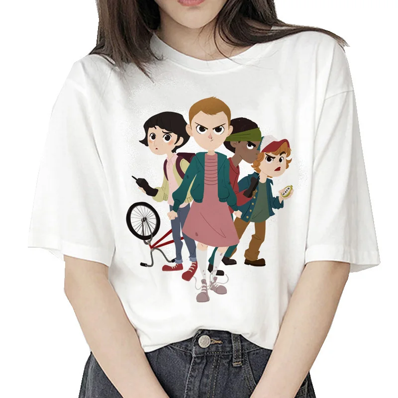 Странные вещи 3 футболка Eleven женская новая футболка хип-хоп 90s Готическая женская одежда femme уличная кавайная перевернутая вверх дном