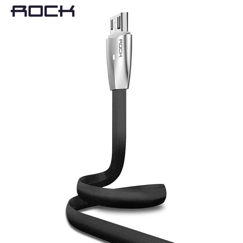 

LED Light Micro USB Cable for Samsung s4 s5 s6 s7, ROCK Zinc Alloy 2A Cable Micro usb for Xiaomi Redmi 5A 4X HTC LG Cabo USB