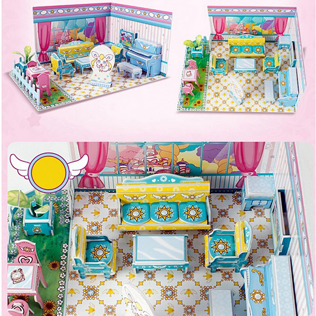 Handcrafts Miniature Project 1:24 Scale DIY Dolls House Kit with Furniture - Little Magic Fairy Sitting Room Living Room