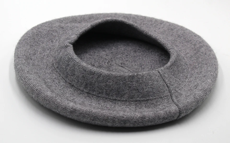 Women Beret Wool Hat Winter Knitted Wool Berets Real Fur Pompom Hats Beanies Female Top Quality Beret Cap (17)