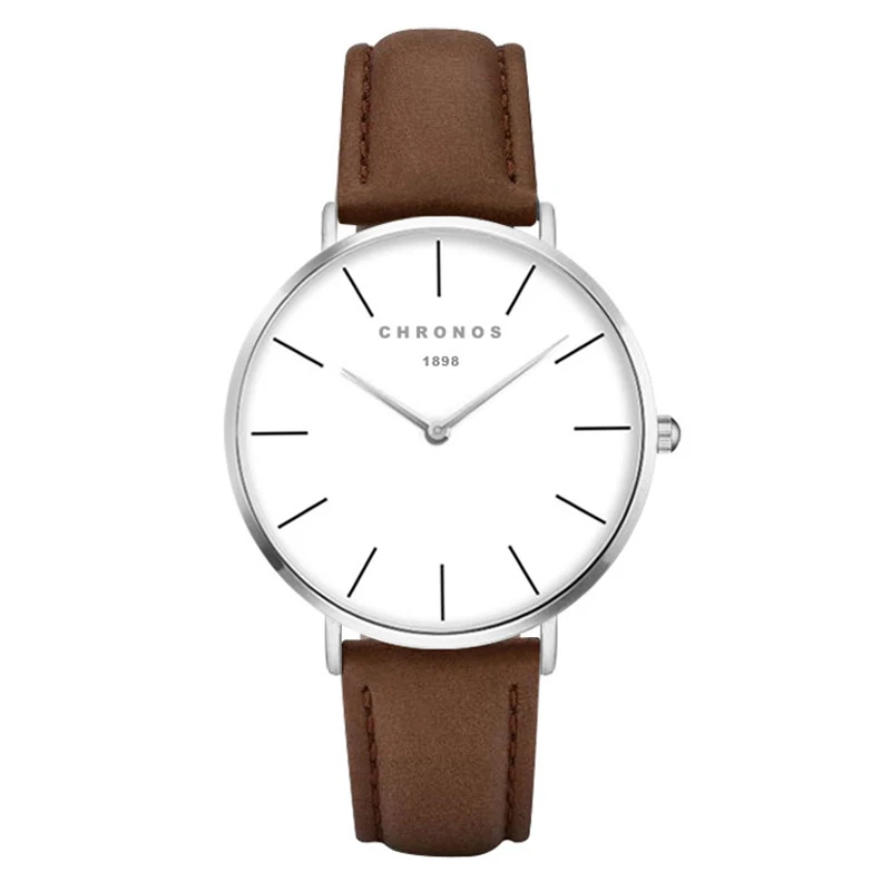 CHRONOS для мужчин s часы Лидирующий бренд минималистский часы для мужчин модные кожаные кварцевые наручные часы Relogio Masculino - Цвет: CH0240
