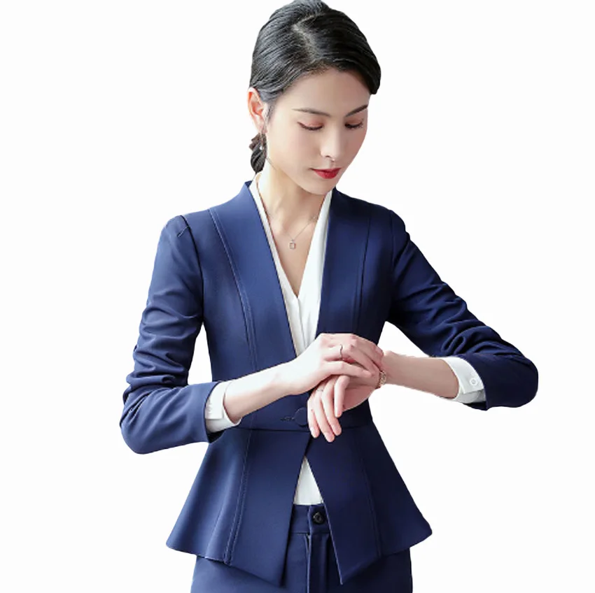 Flying Roc 2019 Autumn Elegant Blazer Flores Mujer Blazer Skirt Suit Office Lady Blazer Ropa De Oficina Full Sleeve Skirt Suits
