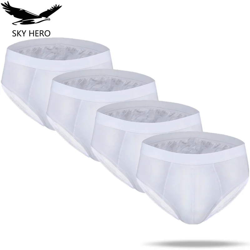 

4pcs/Lot Men's Cotton Briefs White Underwear Thermal Calzoncillos Slip Hombre Jockstrap Man Underpants Male Sexy Home Pants