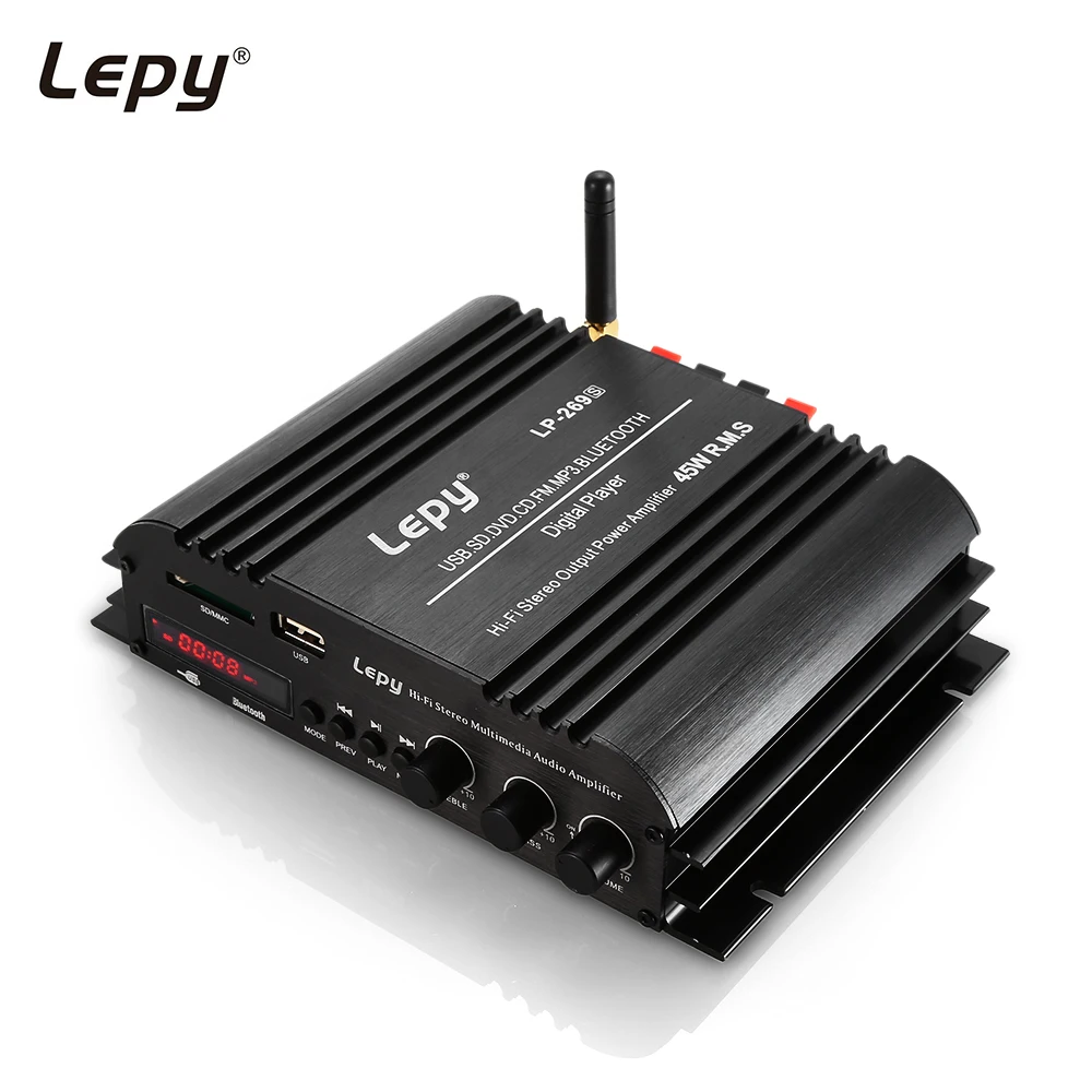 

Lepy LP-269S Bluetooth HiFi Digital Stereo Amplifier EU US Plug 2-Channel Powerful Sound Compatible With Car Motorcycle Computer