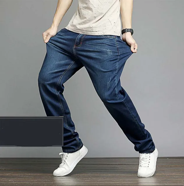 Men's Jeans Large Size 28 48 Stretch Cotton Comfortable Straight Jeans