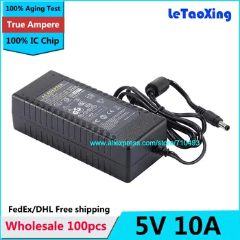 

100pcs AC 100-240V To DC 50W Power Supply 5V 10A Adapter Charger with IC Chip High Quality Free shipping