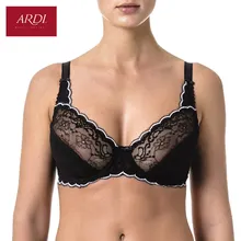 Woman’s Bra Lace Black Demi Soft Cup Cotton Lining Large Size Big Breast Support 80 85 90 C D E ARDI Free Delivery N2002-10