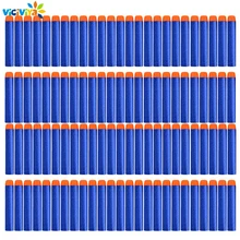 100 Uds para balas de Nerf cabeza de Agujero hueco suave 7,2 cm recarga de dardos balas de pistolas de juguete para la serie Nerf Blasters regalo de Navidad chico niños