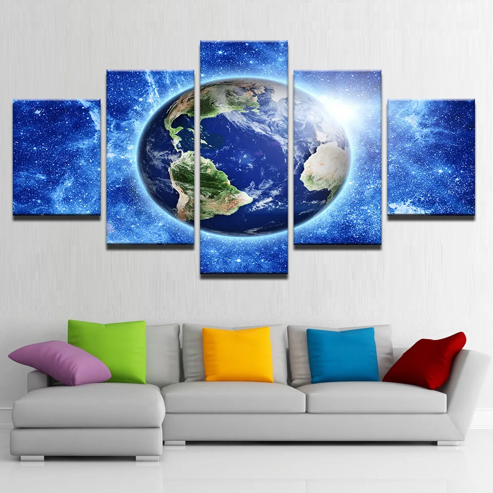 

Colomac Wall Art Kids Poster HD Prints Planet Five Pieces Decoration Painting Starry High-end American Home