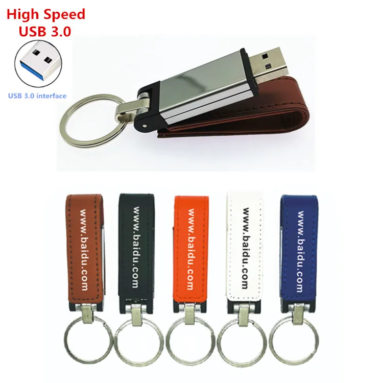 Высокоскоростной USB 3 0 металлический брелок флеш накопитель 8 гб 16 32 64 кожаный