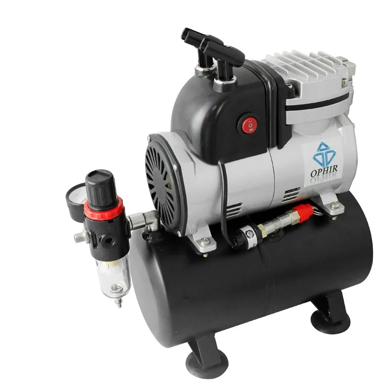 Tanque de ar Ventilador de Refrigeração Compressor de ar com 3.0l Kit para Bronzeamento Ophir Atualizado Tecnologia Dupla Ação Airbrush - Modelo Hobby Pro & 22 Ophir atualizado pro compressor de ar com