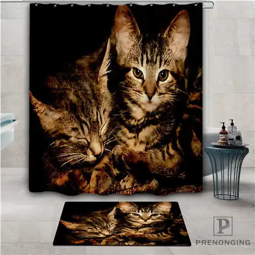 На заказ lovely cat (1) водонепроницаемый занавеска для душа коврик дома ванной