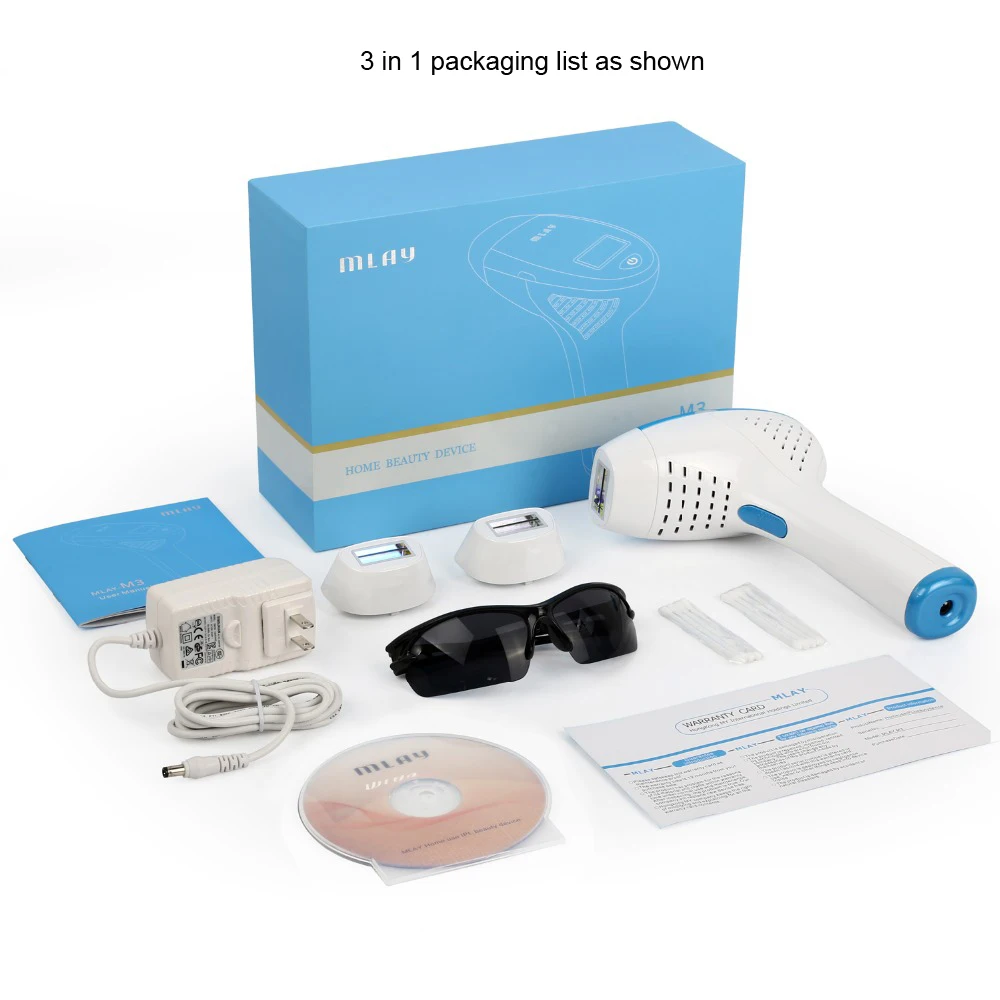 Laser IPL depilator Laser Hair Removal Machine with 3 Lamps 300000 Shots Acne Clearance Skin Rejuvenation Home Use Beauty Device