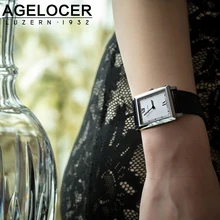 Agelcoer Casual Genuine Leather Belt Women Watches Minimalism Fashion Quartz Ladies Watches Waterproof Gift Wristwatch