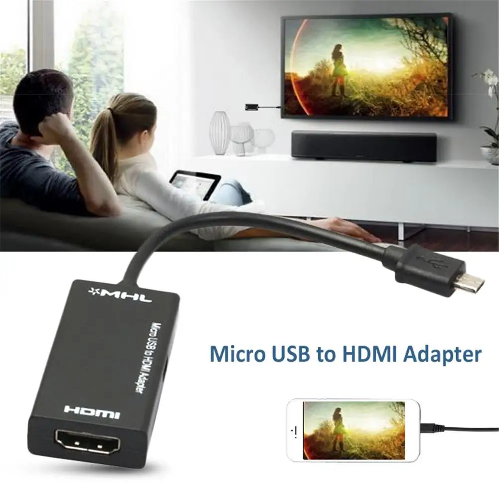 

Micro USB to HDMI TV Out HDTV MHL Adapter Cable for Phone or Tablet