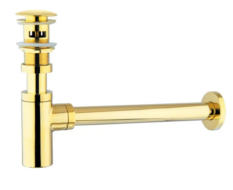 Buy Solid Brass Gold Bathroom Basin Sink Tap Bottle Trap Drain Kit Waste P TRAP