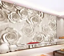 

3d wallpaper custom mural non-woven 3d room wallpaper 3 d anaglyph stereo white roses paintings photo 3d wall mural wallpaper