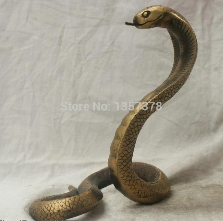 

shitou 00145 Chinese China Folk Culture Handmade Brass Bronze Statue Lucky Cobra Sculpture discount 30% (C0324)