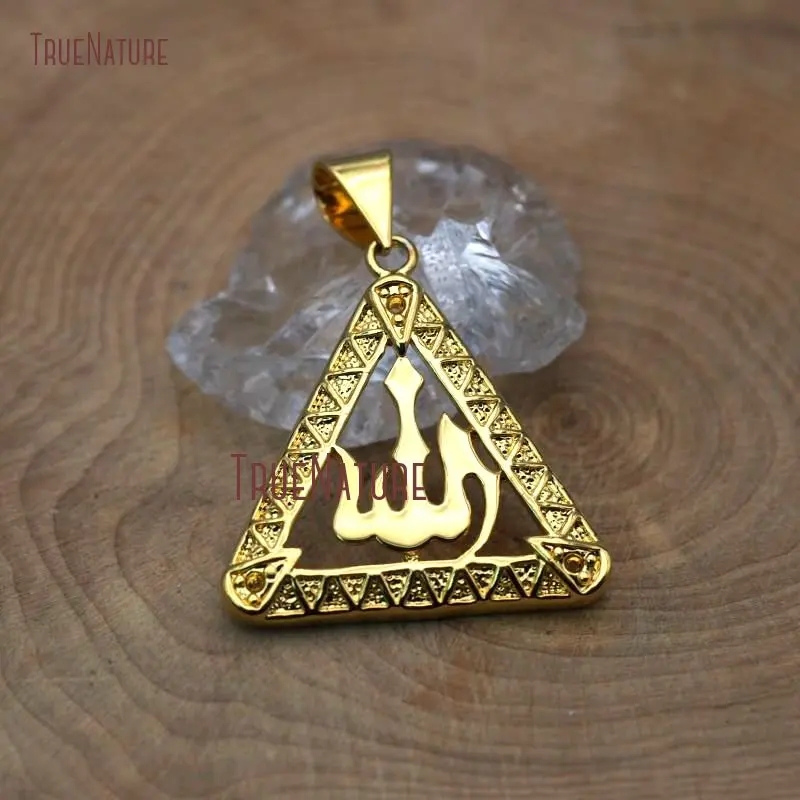 20171218-PM6967- Copper Pendant Muslim Gold Plated Allah Trangle Pendant
