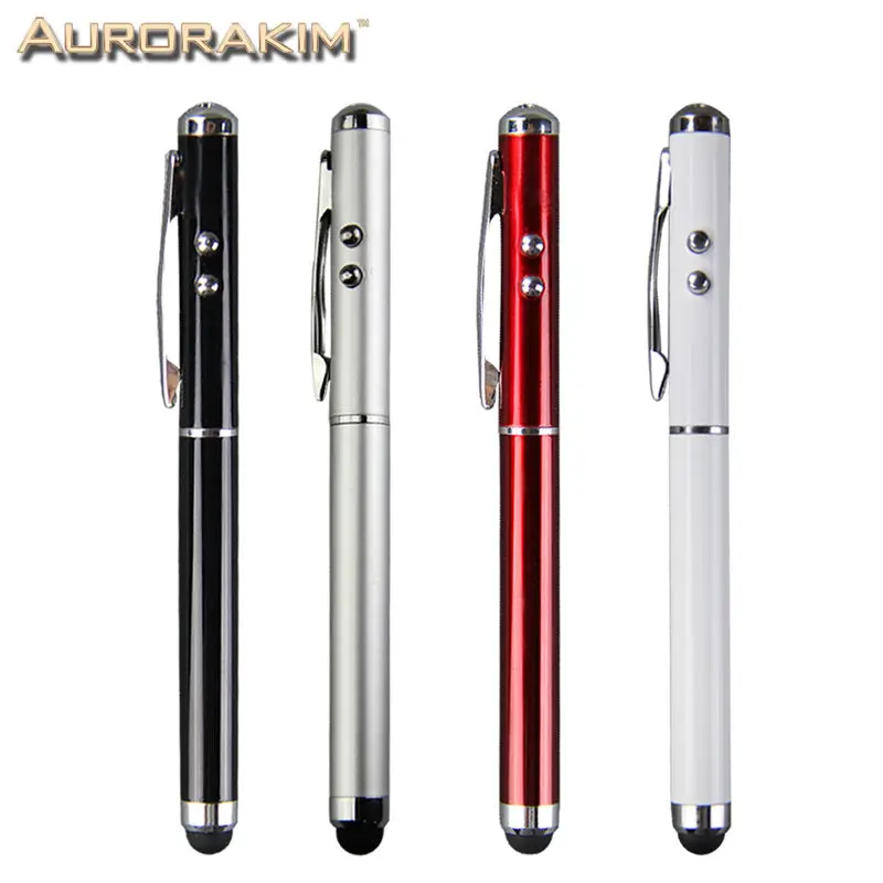 4 in 1 multifunctionele stylus pen laser pointer LED zaklamp touch pen