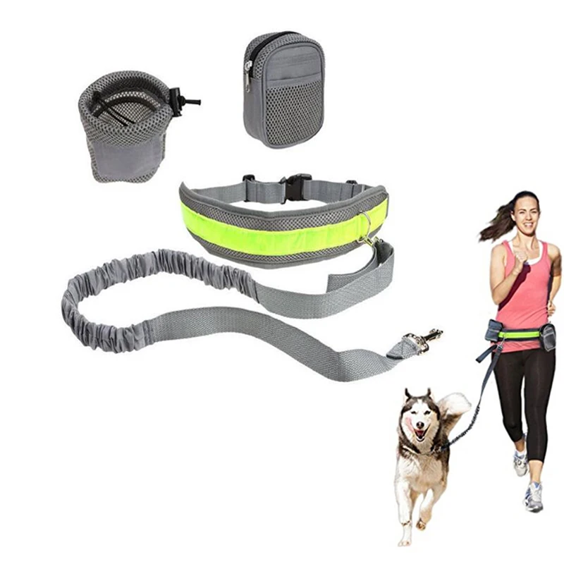 Hands Free Pet Dog Cat Running Jogging Padded Waist Belt Reflective