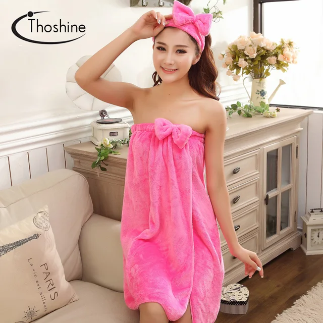 Thoshine 2017 Spring Autumn Winter Women Coral Fleece Bathrobe Family Warm Flannel Robe Female Thermal Nightdress & Sleepwear