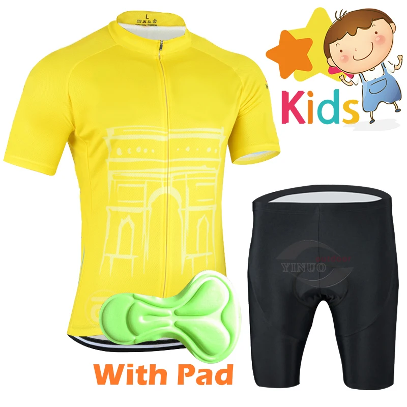 

4 Colors Pro Cycling Jersey Sets Quick Dry Bicycle Wear Children's Bike Wear for Children Ropa Ciclismo Bike Kits Boys/Girls