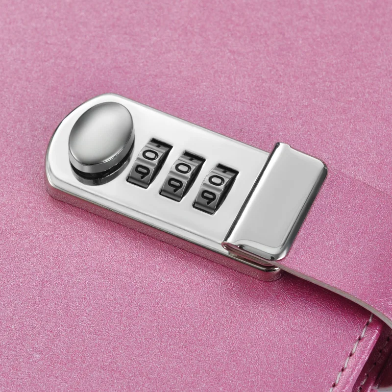 Skup Nowy skórzany notes z kodem blokady osobisty pamiętnik biznes gruby notatnik spirala dostosowane biuro szkolne prezent