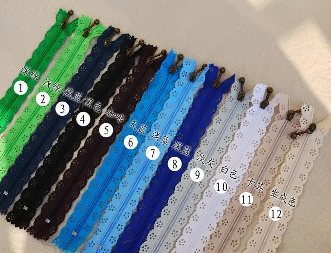 

100 PCS DIY NEW 20CM #3 NYLON COIL LACE ZIPPERS ZIPPER+PULLER for TAILOR SEWER CRAFT BAG