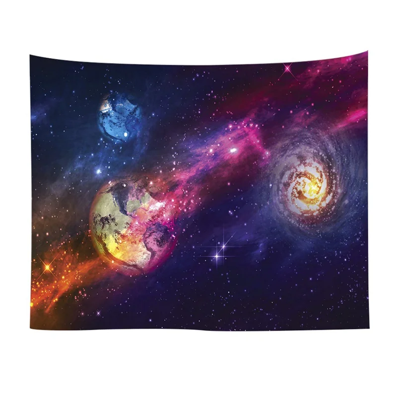 Galaxy Starry Tapestry Universe Printed Wall Hanging Tapestry Polyester Fabric Wall Decor Beach Towel Bedspread Picnic Blanket