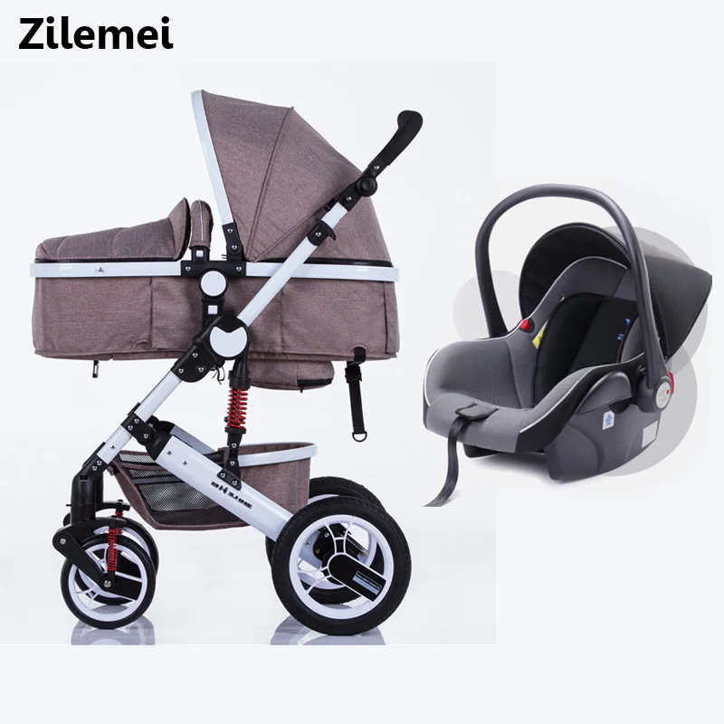 zhilemei детская коляска и люлька высокий пейзаж многофинкционная высокая посадка Стабильный амортизатор доставка бесплатно