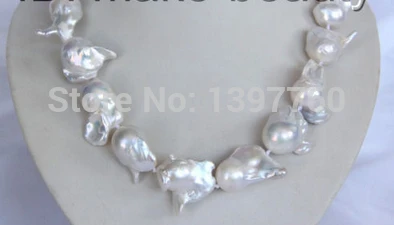 

Miss charm Jew.105 baroque white keshi reborn freshwater pearl necklace NEW