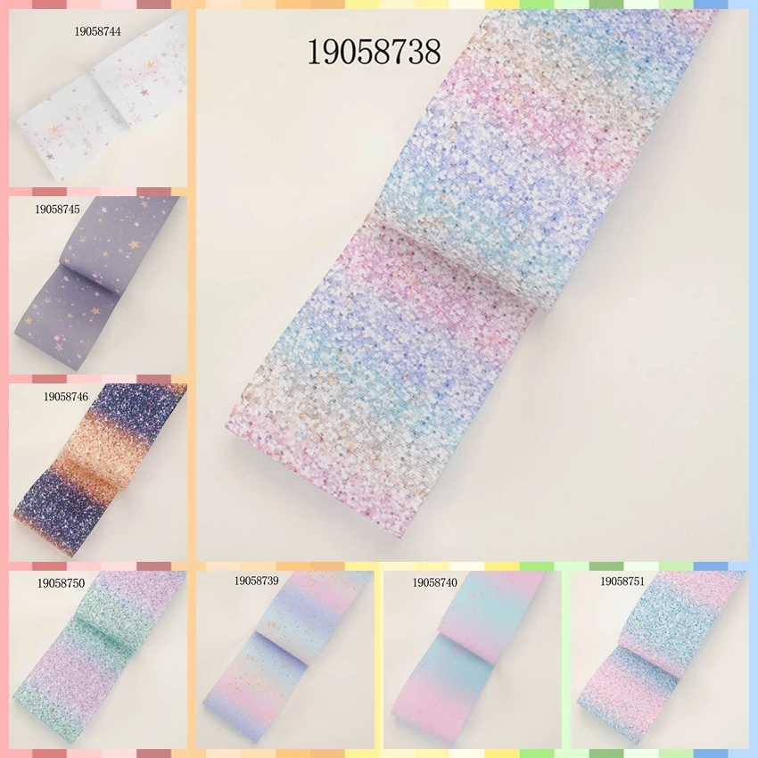 

10yards -different sizes -bling Gradual change ribbon printed Grosgrain ribbon 19058738