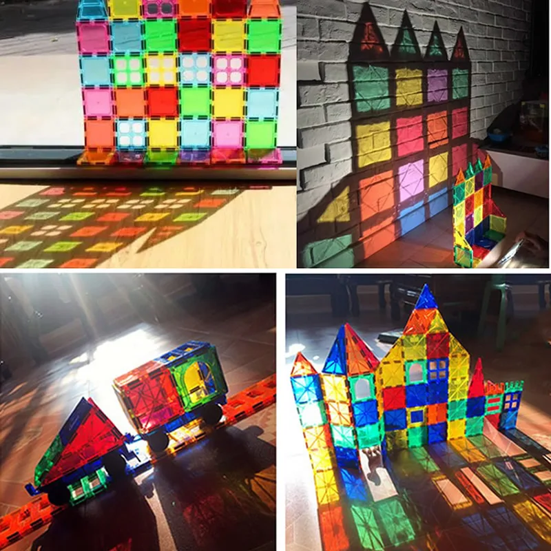 Магнитные блоки Строительные кирпичи магнитные плитки игры конструктор Строительный набор Магнитная игрушка модель Развивающие игрушки для детей