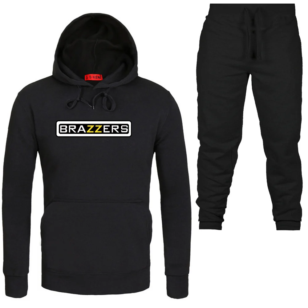 

New Brazzers Sweatshirts+Sweatpants Suits Fashion Hoodies Sweatshirt Men/Women Hoodie Autumn Winter Warm Fleece Hooded Pullover