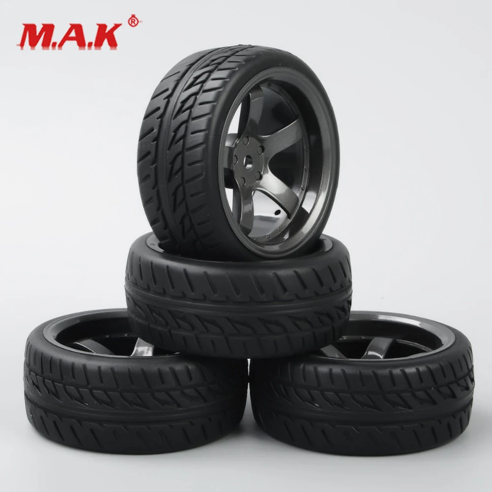 

4 Pcs/Set 1/10 Scale On Road Racing Rubber Tires and Wheel Rim with 6mm Offset and 12mm Hex fit HSP HPI RC Model Car Accessories