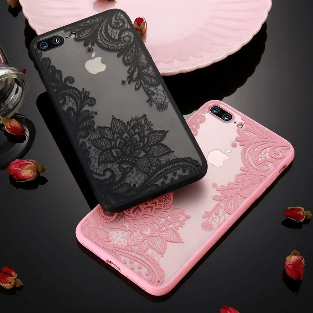

KISSCASE Vintage Lace Flower Case For iPhone XS Max XR XS Ultra Slim Floral Case For iPhone 8 Plus 8 7 6S 6 Plus 5S Capinhas Bag