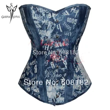 Gaine amincissante Новое высококачественное горячее джинсовое платье-корсеты Сексуальное Женское бельё пикантный корсет 1458