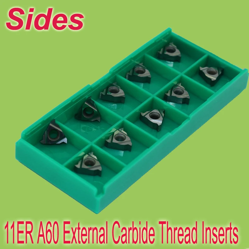 

Free Shiping 11ER A60 Indexable Tungsten Carbide Threading Lathe Inserts for Threaded Lathe Holder