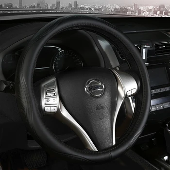 

Leather car steering wheel cover car styling sports car steering wheel cover slip FOR Nissan Qashqai Sylphy X-Trail Tiida