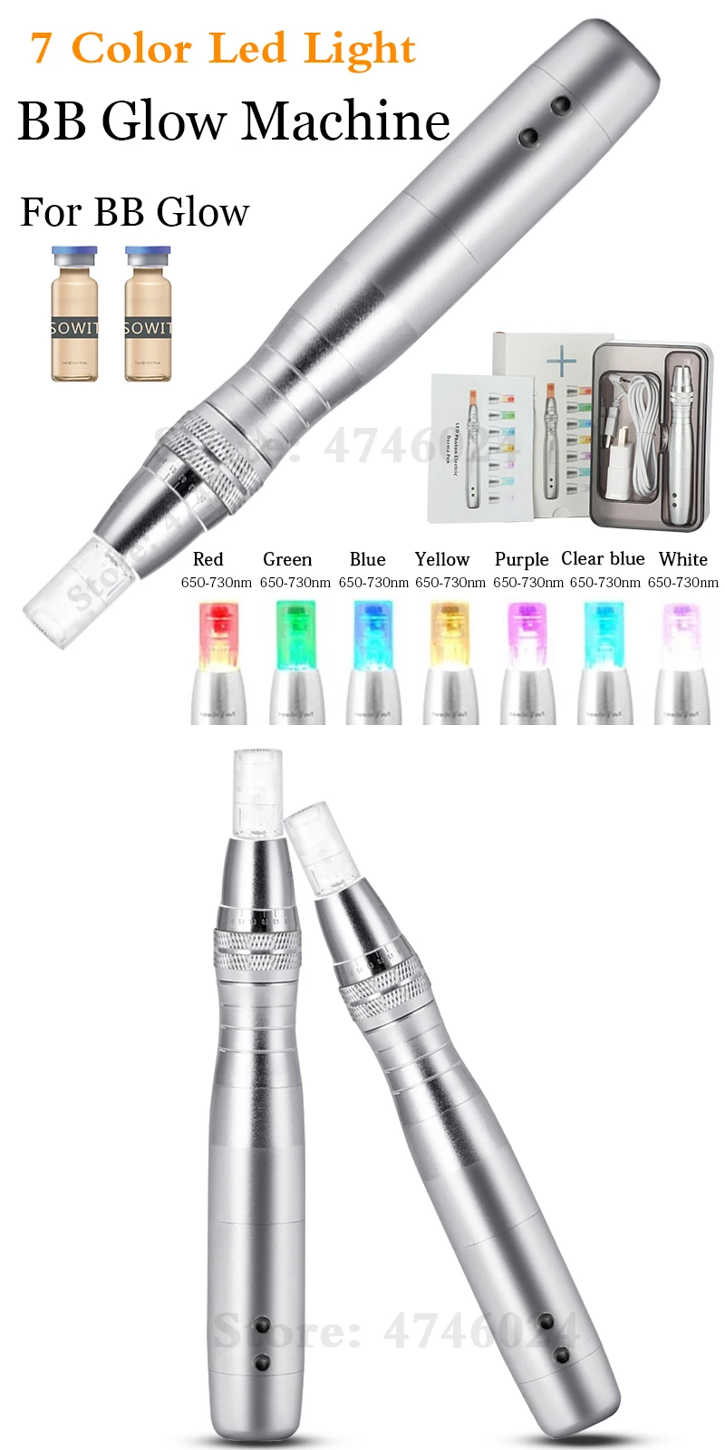 Branco de Meso Remove a Cicatriz da Acne Reduz o Brilho do Creme do bb do Estiramento Luz da Cor da Máquina 7 do Tratamento da Pena do Brilho do Creme do bb para o Soro de Brilho para Soro Brilho o de 1 Beleza e saúde