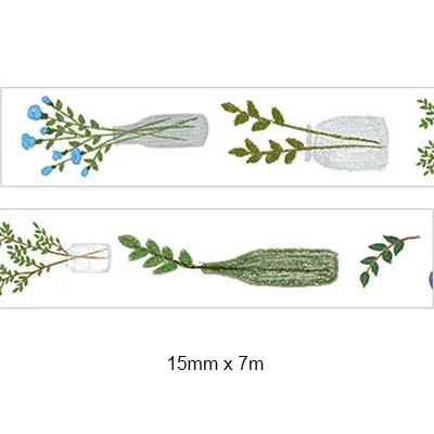1,5 см* 7 м бытовой жизни растение васи лента DIY украшения Скрапбукинг планировщик Маскировочная лента клейкая этикетка наклейка канцелярские товары - Цвет: 05