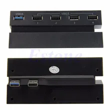 Ootdty 5 portas usb 3.0 2.0 hub extensão adaptador de alta velocidade para sony playstation 4 ps4