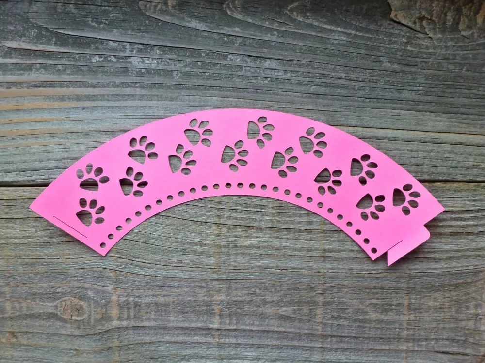 Puppy Paw Cupcake Wrappers,Pink cupcake wrapper, Pets Cupcake sleeves