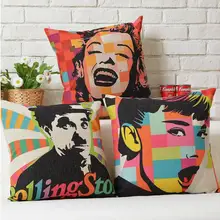 Креативные знаменитости Монро Хепберн Chaplin хлопковая диванная подушка, льняная Подушка домашний декор для дивана подушки