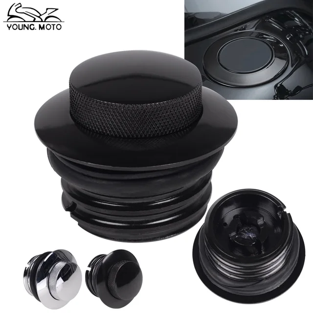 YOUNG.MOTO Chrome CNC Aluminum Motorcycle POP UP Screw In Flush Mount