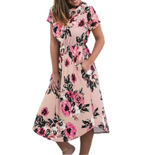 font b Summer b font Floral Prairie Chic font b Dress b font Casual Femme
