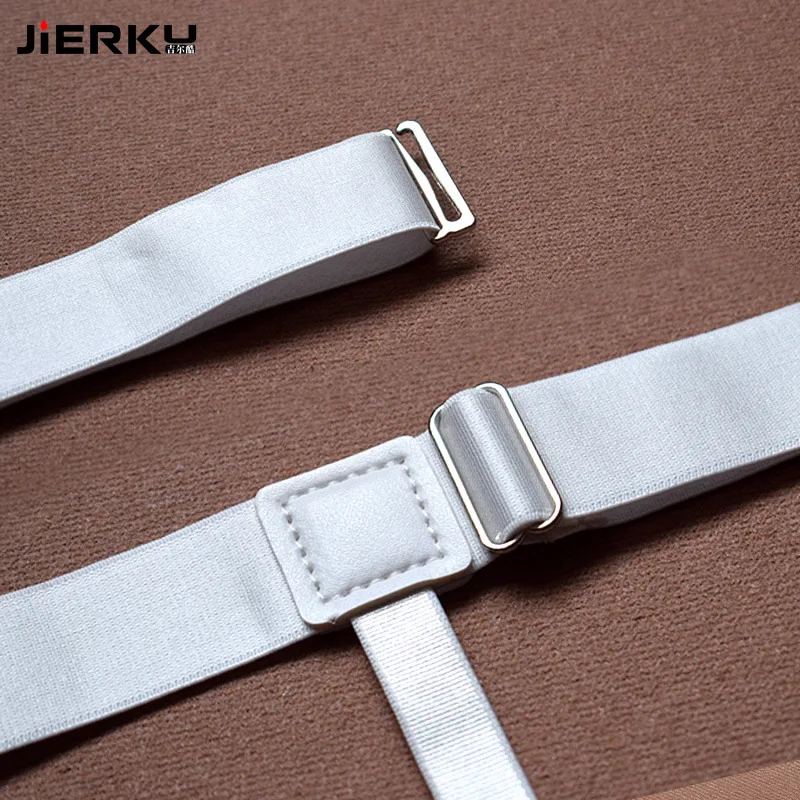 Мужская рубашка с подтяжками JIERKU белая пряжкой и 1 пара GW08233|Мужские подтяжки| |